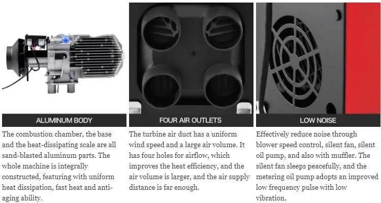 Aluminum Parking Air Heater, 12V/24V, 5kW, 2kW, 7kW - detail 12