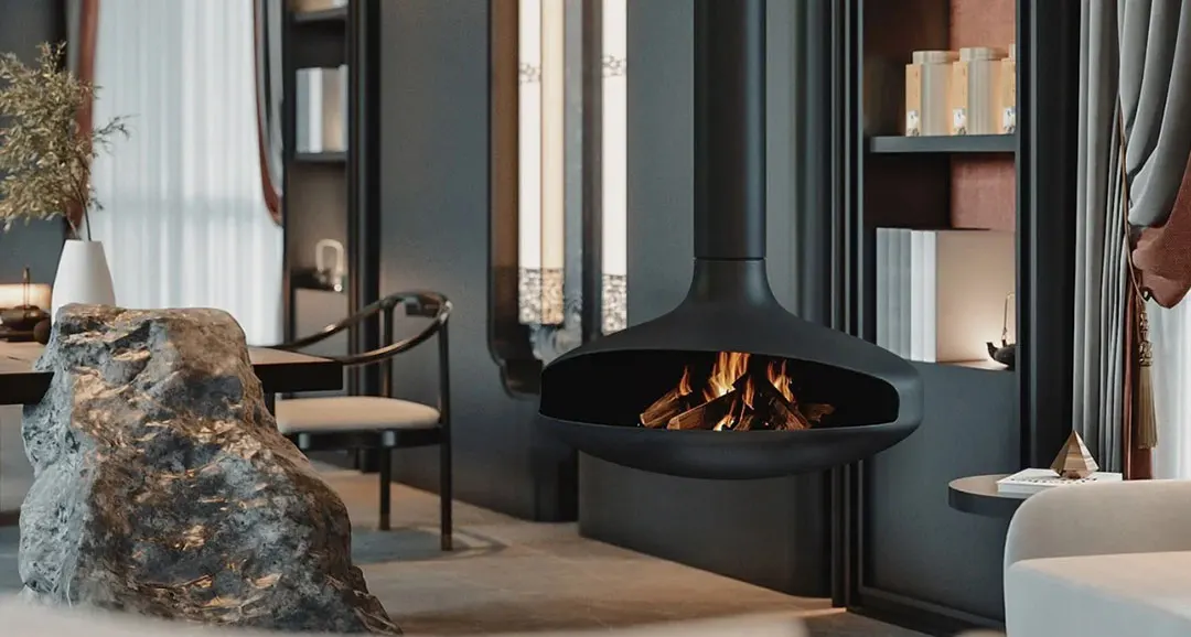 Electric Fireplace, PANSEE, Cast, Steel - detail 4