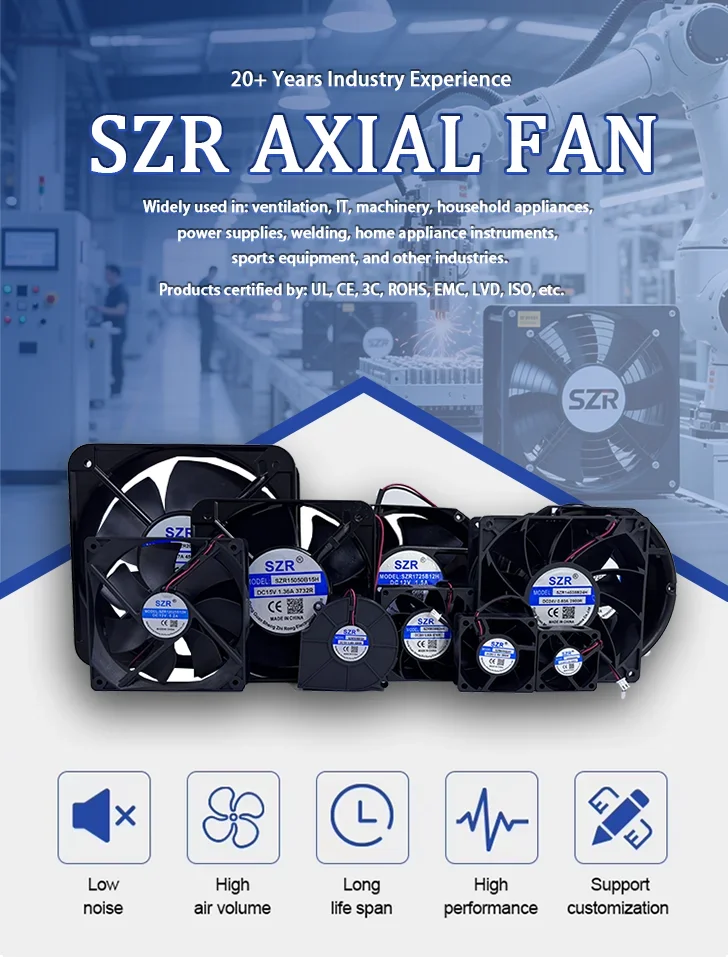 Brushless Cooler, 120*120*38mm, 3500RPM, 110v, Axial - detail 2