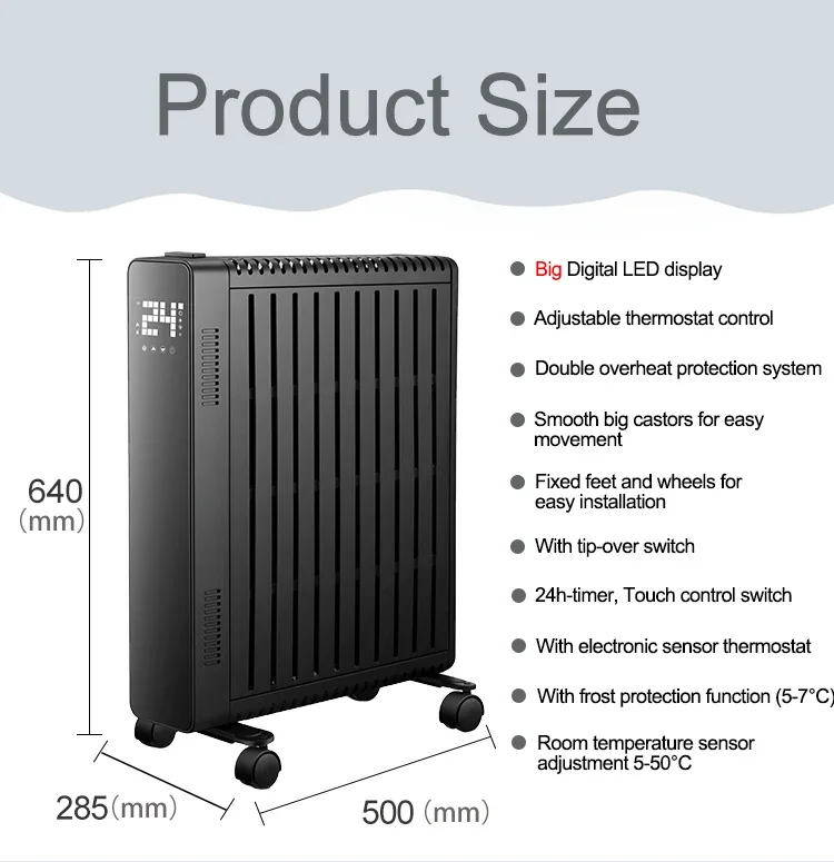 Cover Oil Heater, Portable, 2500W - detail 4