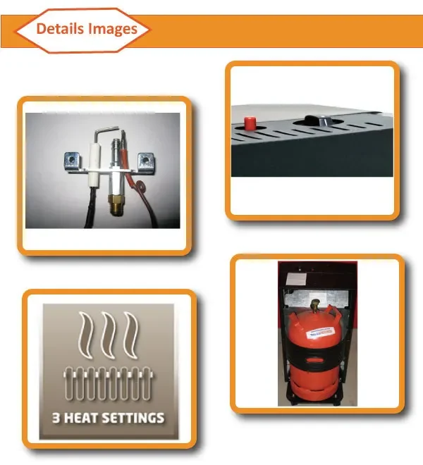 Gas Mobile Cabinet Heater, 3.0KW, LPG, ODS - detail 2