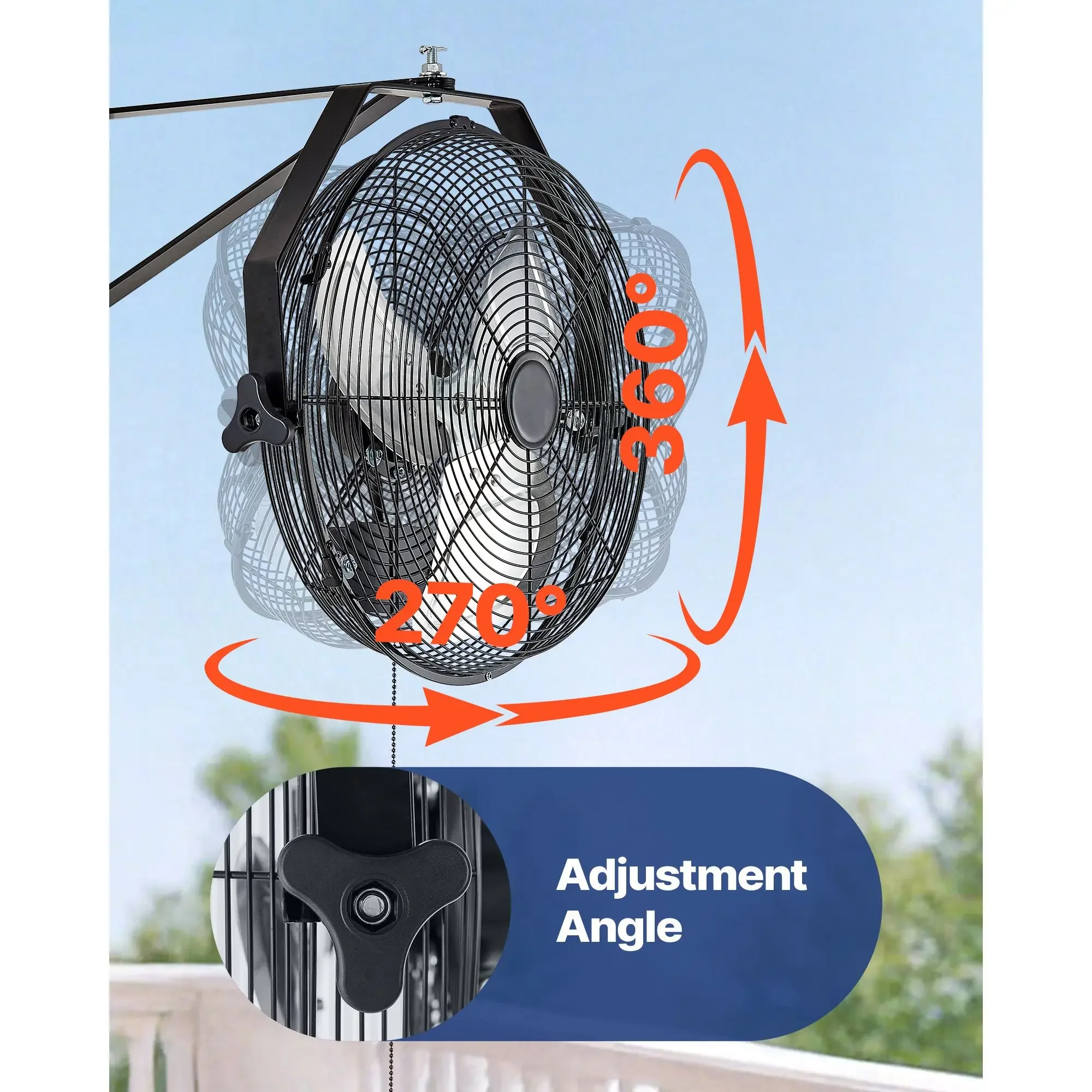 Industrial Wall Mount Fan, 2473, CFM, Waterproof, IP44 - detail 8
