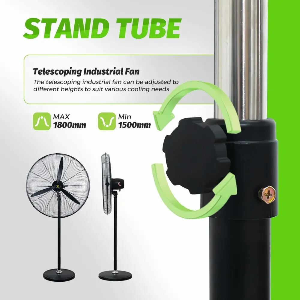 Metal Industrial Stand Fan, 3-Speed, 110-220V, 180 W(0.24hp) - detail 14