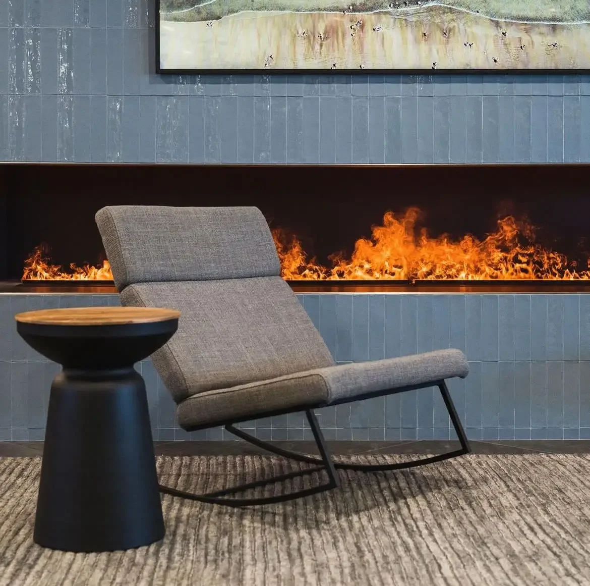 Electric Fireplace, 3D, 1000W, Metal - detail 24