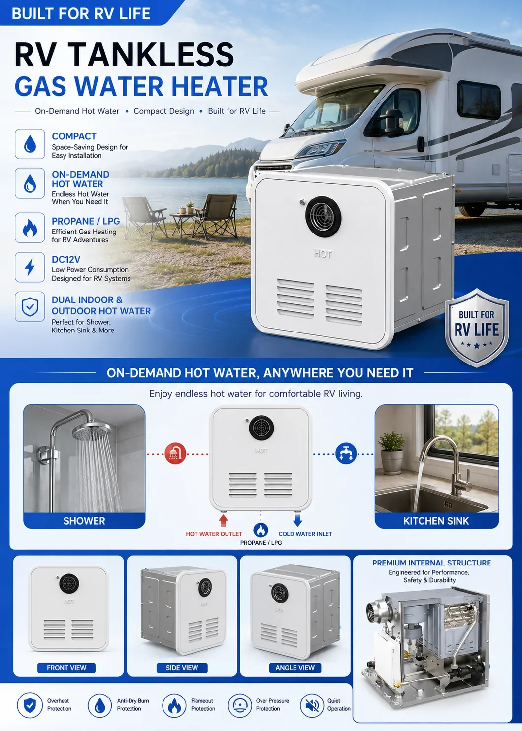 Water Heater, 10L, Stainless, Steel, Copper - detail 6