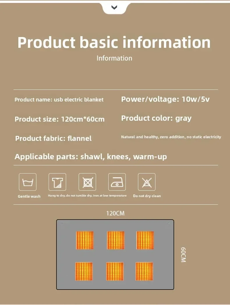 Usb Electric Heating Blanket, Cold Weather - detail 12
