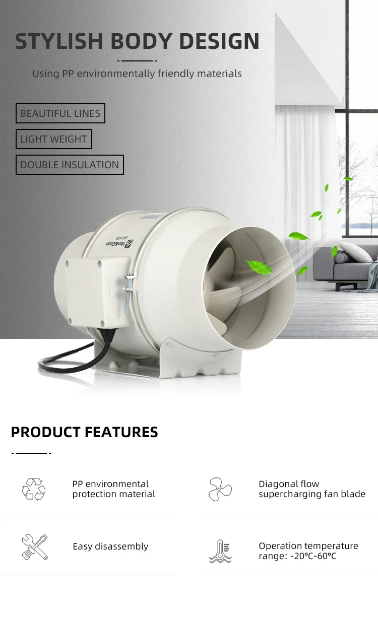 Fan, Inline, 220~240V, 198m³ - detail 12