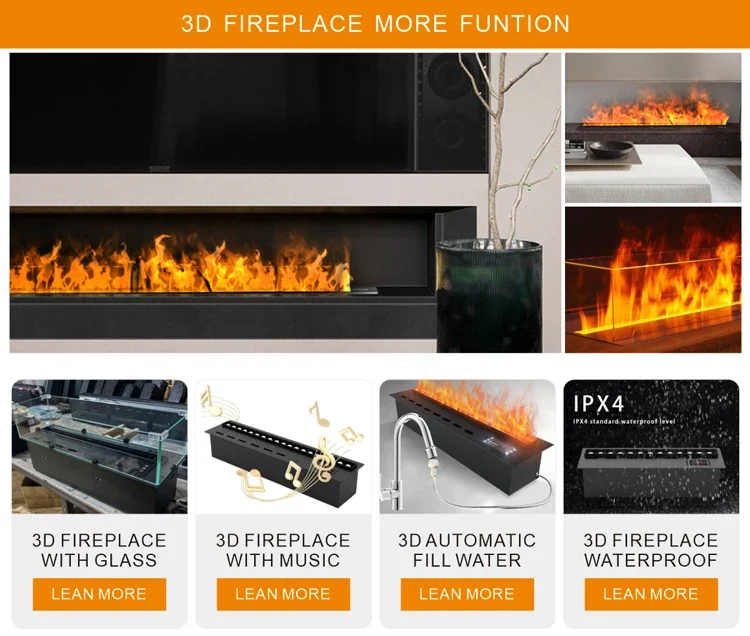 Rgb Led Electric Fireplace, 8-Color, Wall - detail 28