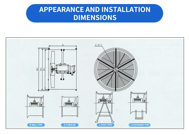 Aluminum Alloy Axial Fan, Explosion-proof, 220V - detail 6