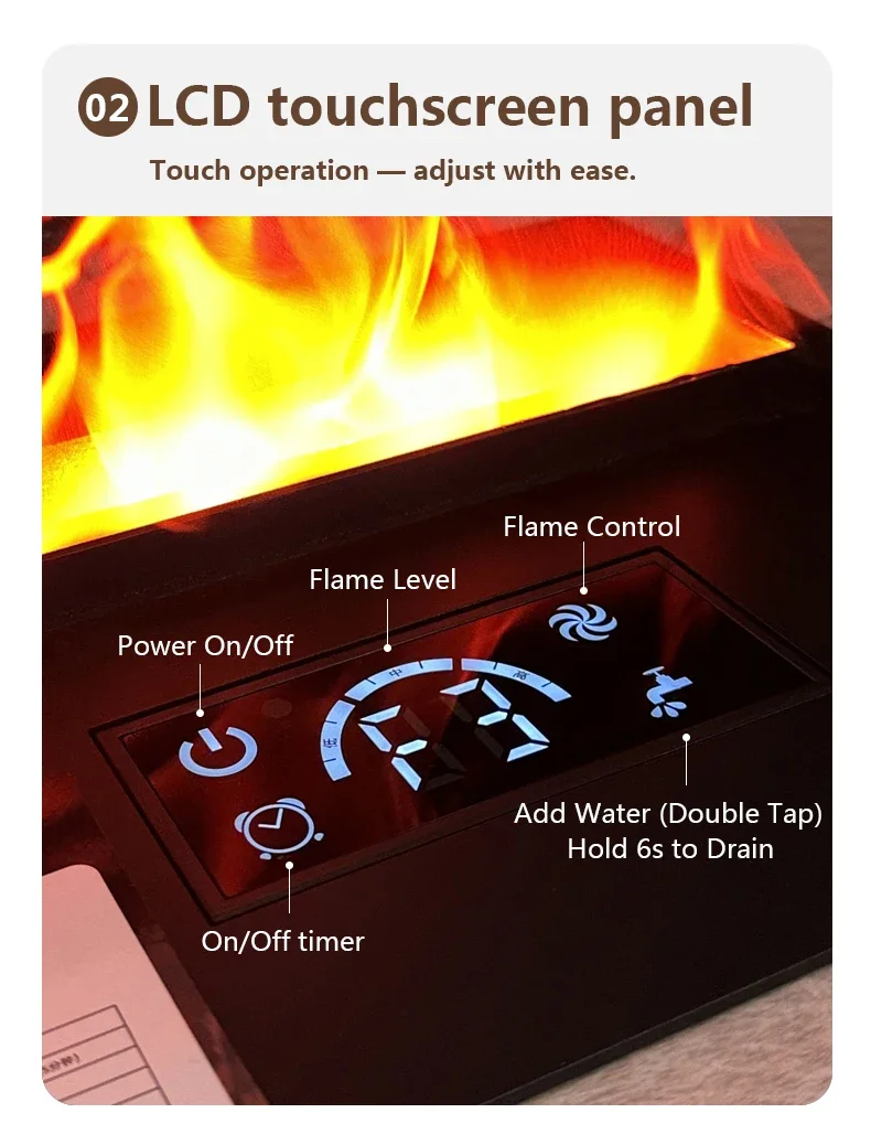 Electric Fireplace, 3D, Stainless Steel, Other Fireplaces - detail 18