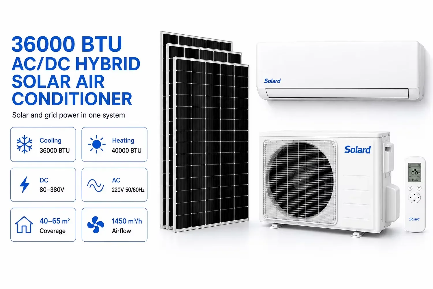Solar Air Conditioner, 80-380V, 110-240V, 36000BTU, 3HP - detail 10