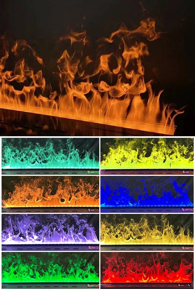 Rgb Led Electric Fireplace, 8-Color, Wall - detail 14