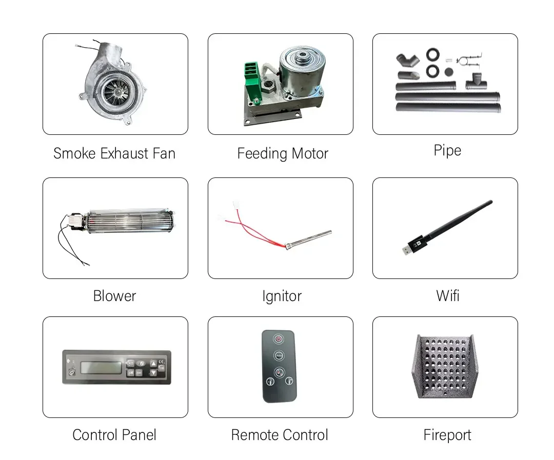 Modern Steel Pellet Stove, PS-100, Metal - detail 8