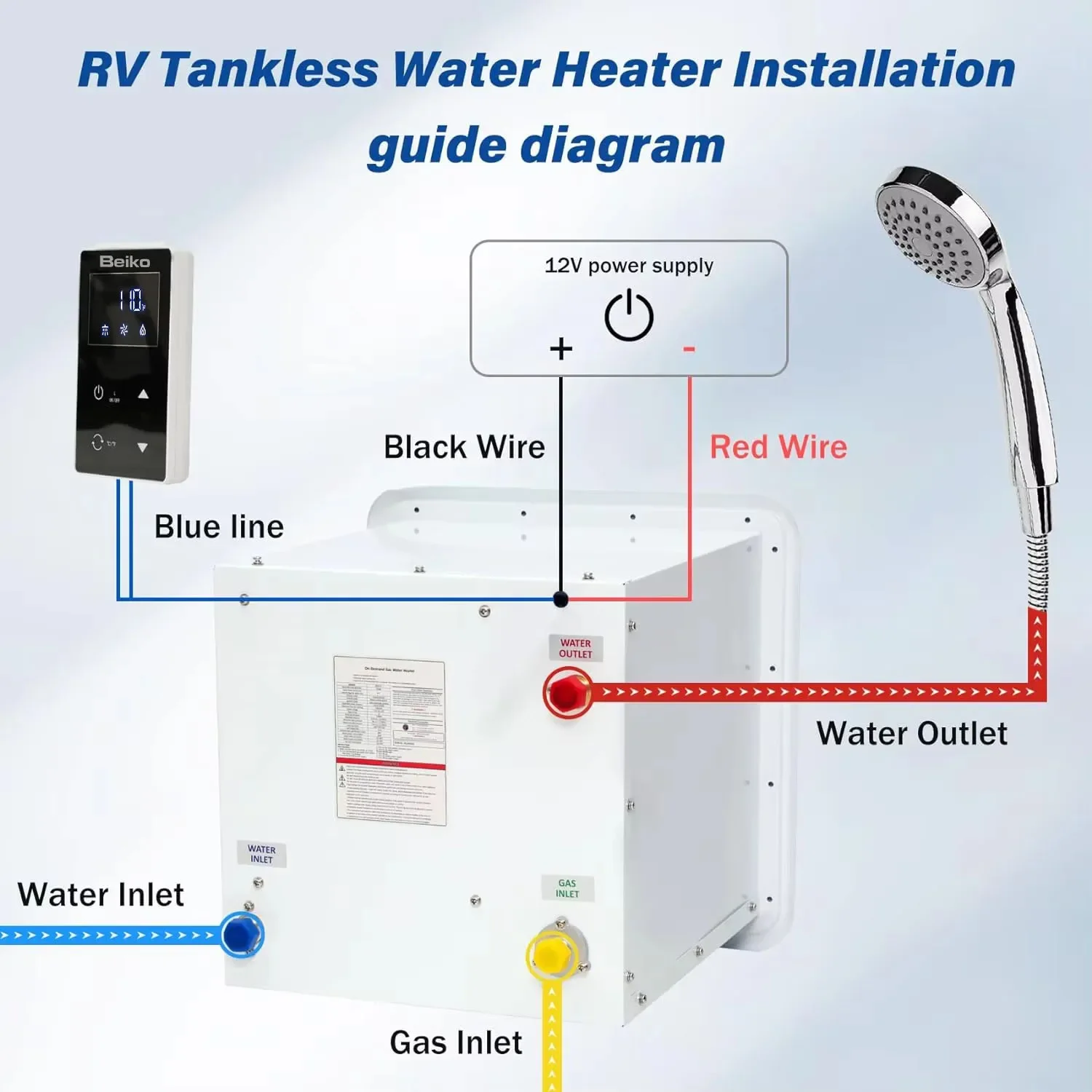 Water Heater, 12V, 10L, LPG, 2.9GPM - detail 18