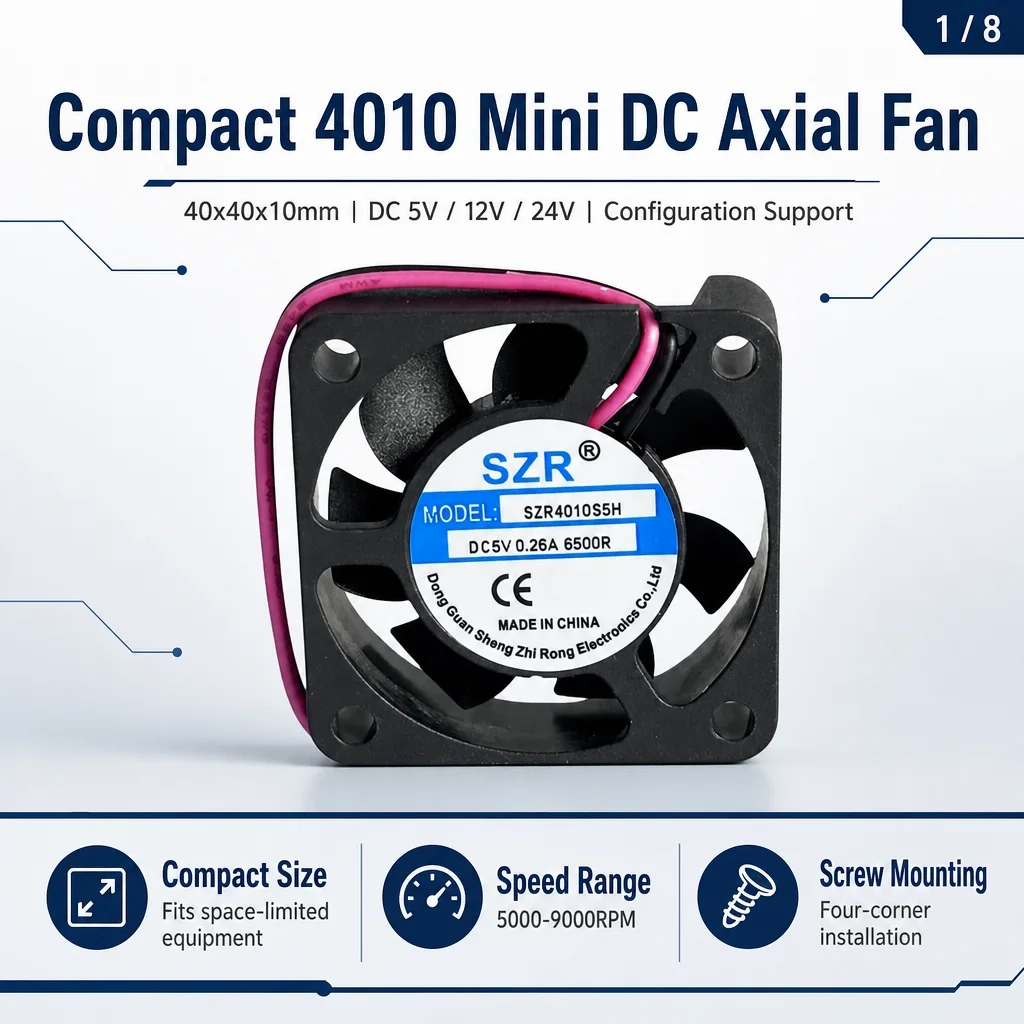 Axial Flow Fan, SZR4010, 40x40x10mm, Waterproof, PWM - detail 6