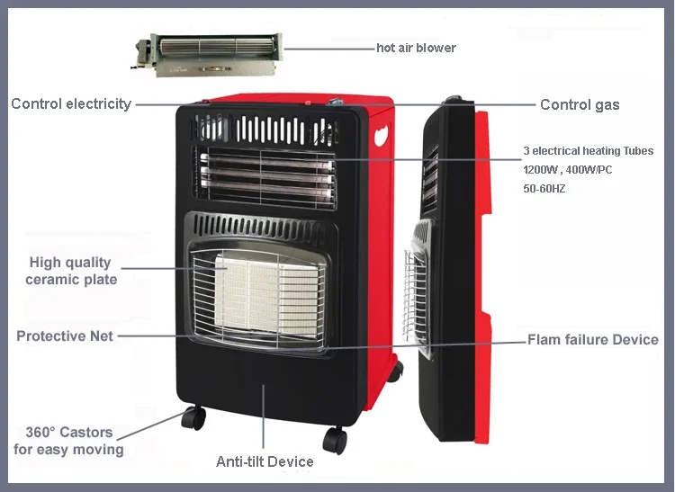 And Gas Heater, LPG, Electric, ID-GHF-03(Black+Red) - detail 6