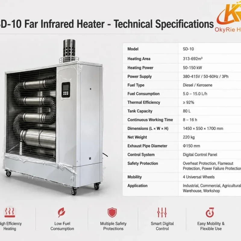 Infrared Diesel Industrial Heater, SD-10, 10KW - detail 12