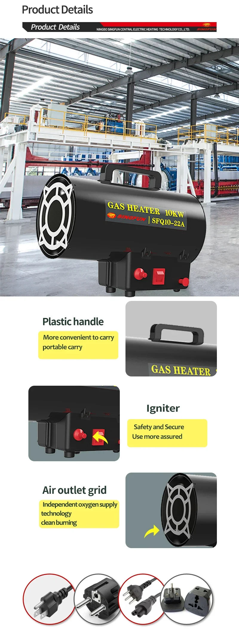 Gas Heater, Portable, 650 m³ - detail 4