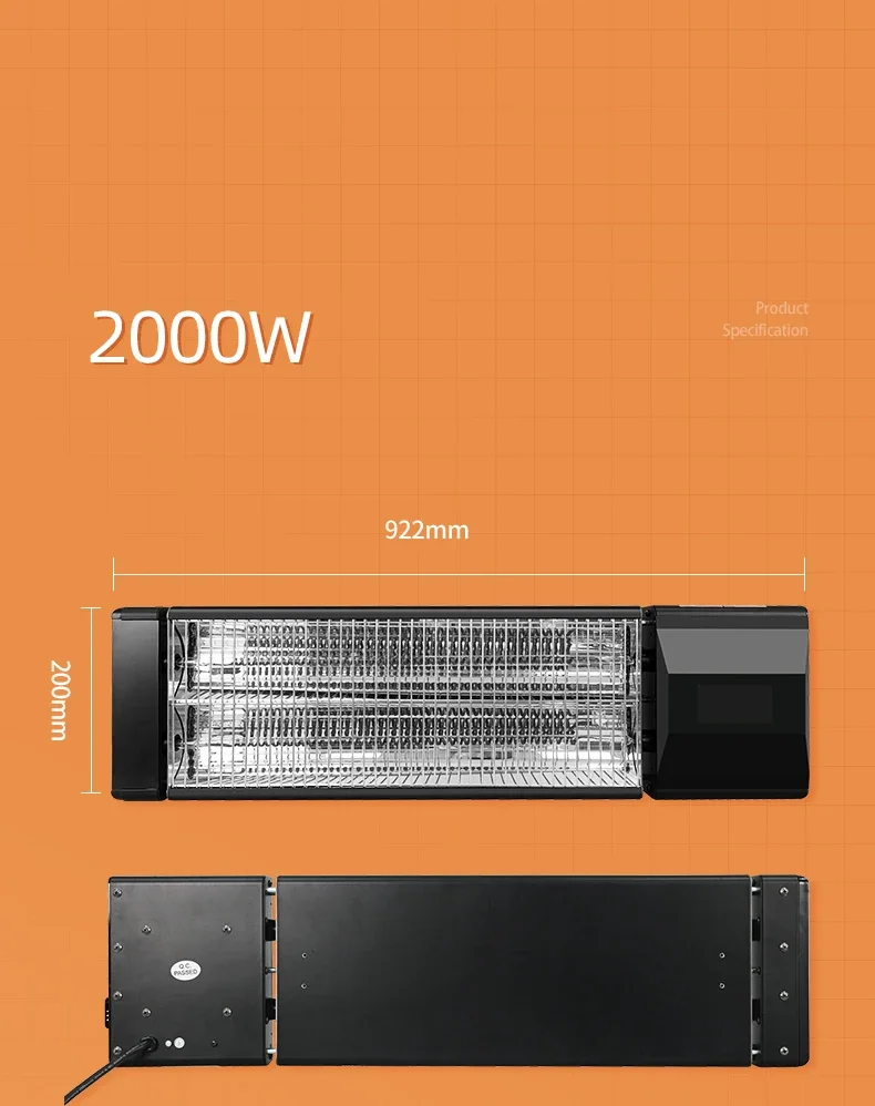 Body-sensing Radiant Heater, Ceiling, 3200W - detail 28