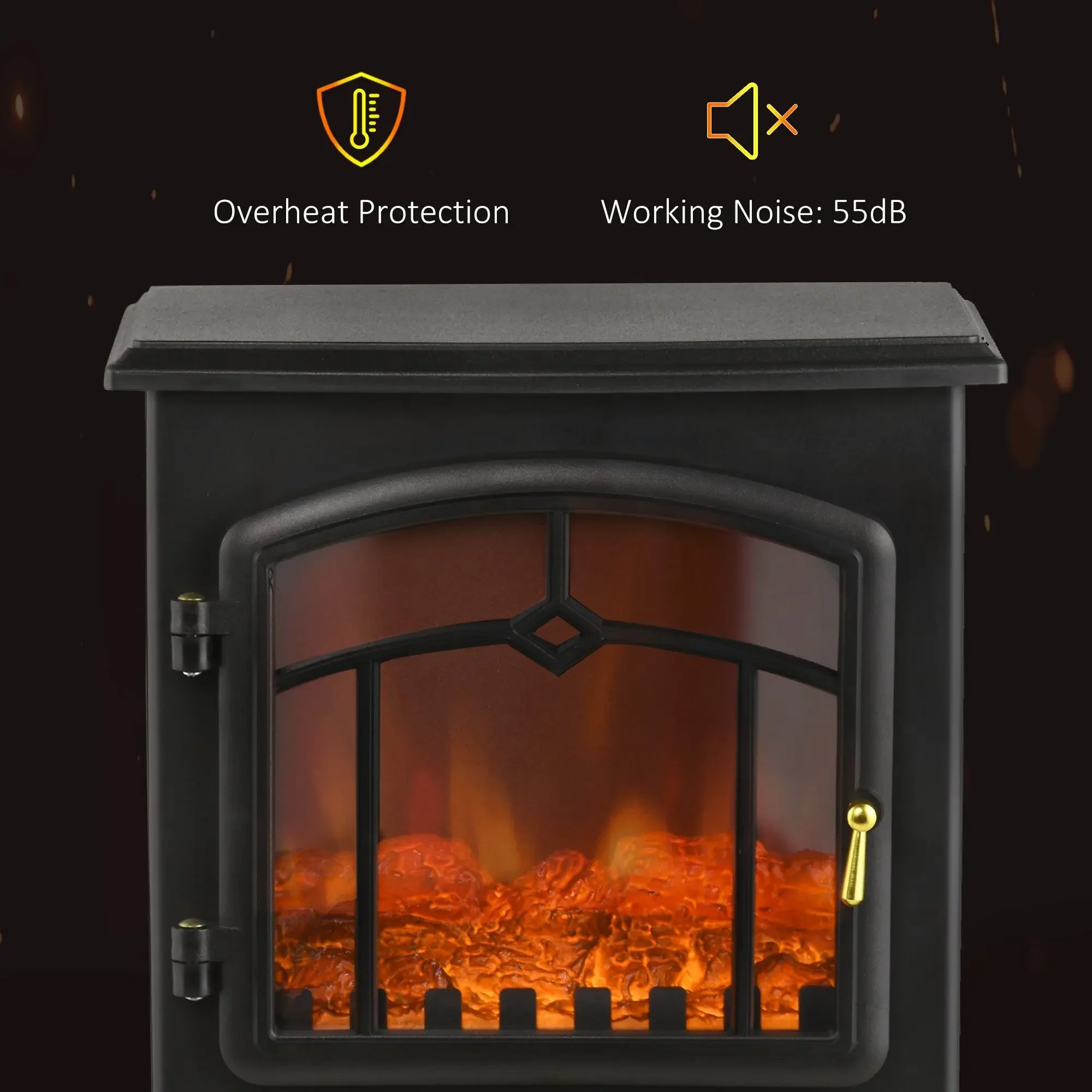 Electric Fireplace, 750W/1500W, 3-Sided, LED - detail 10