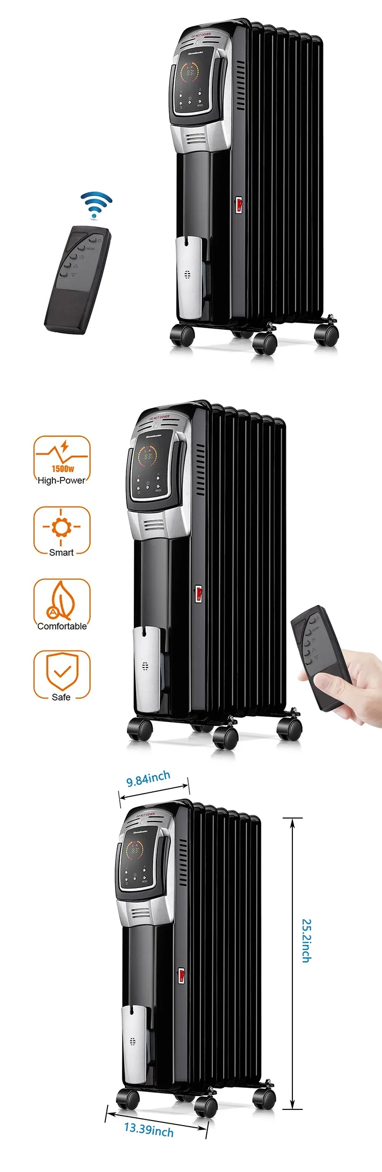 Radiator, 2500W, Portable, 11-Fins, 249 - detail 6