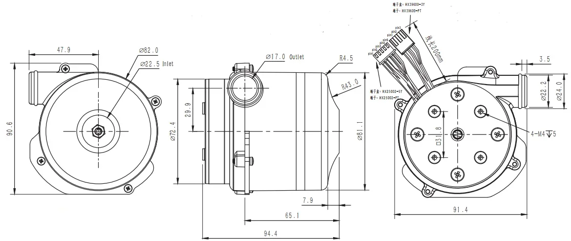 Air Suction Blower, 12v, 24v, Centrifugal - detail 6
