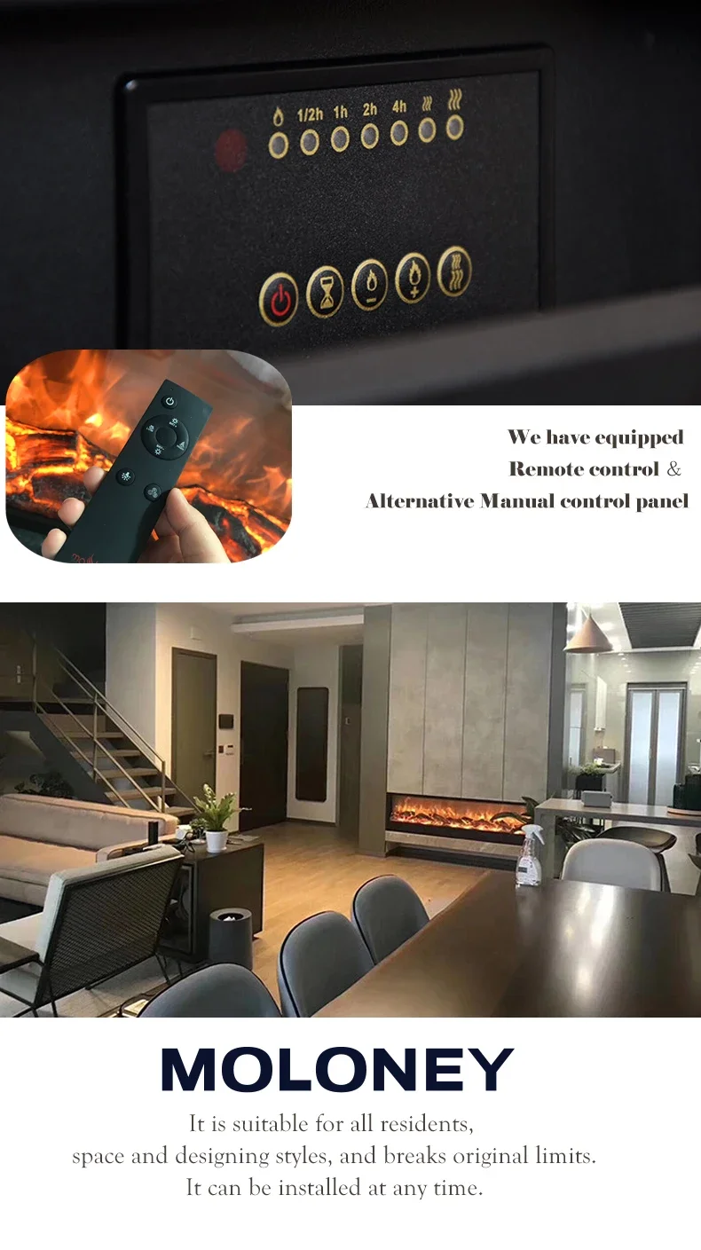 Electric Fireplace, 50inch, wall - detail 8