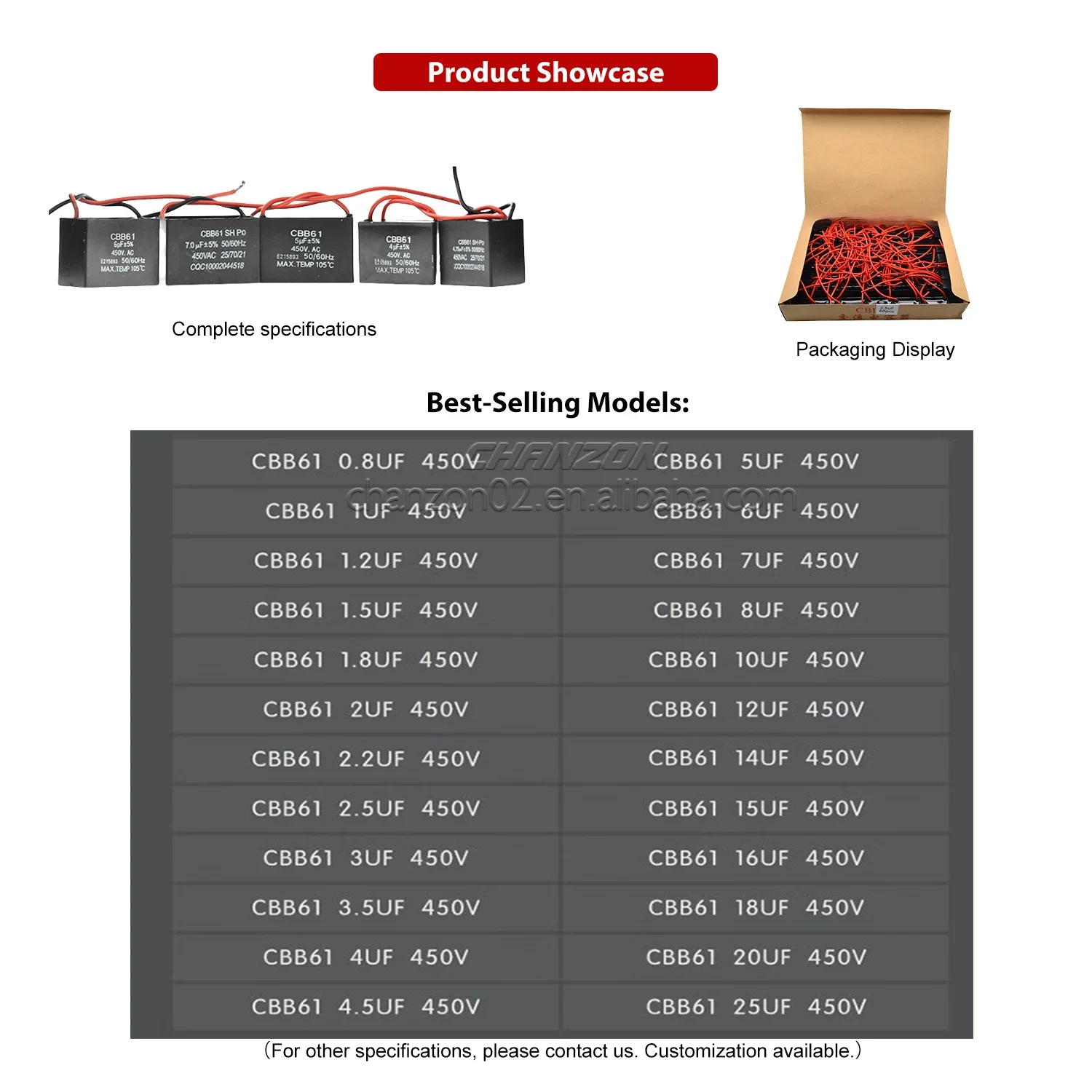 Ceiling Fan, CBB61, 0.6UF, 1.5UF, 3.5UF - detail 12