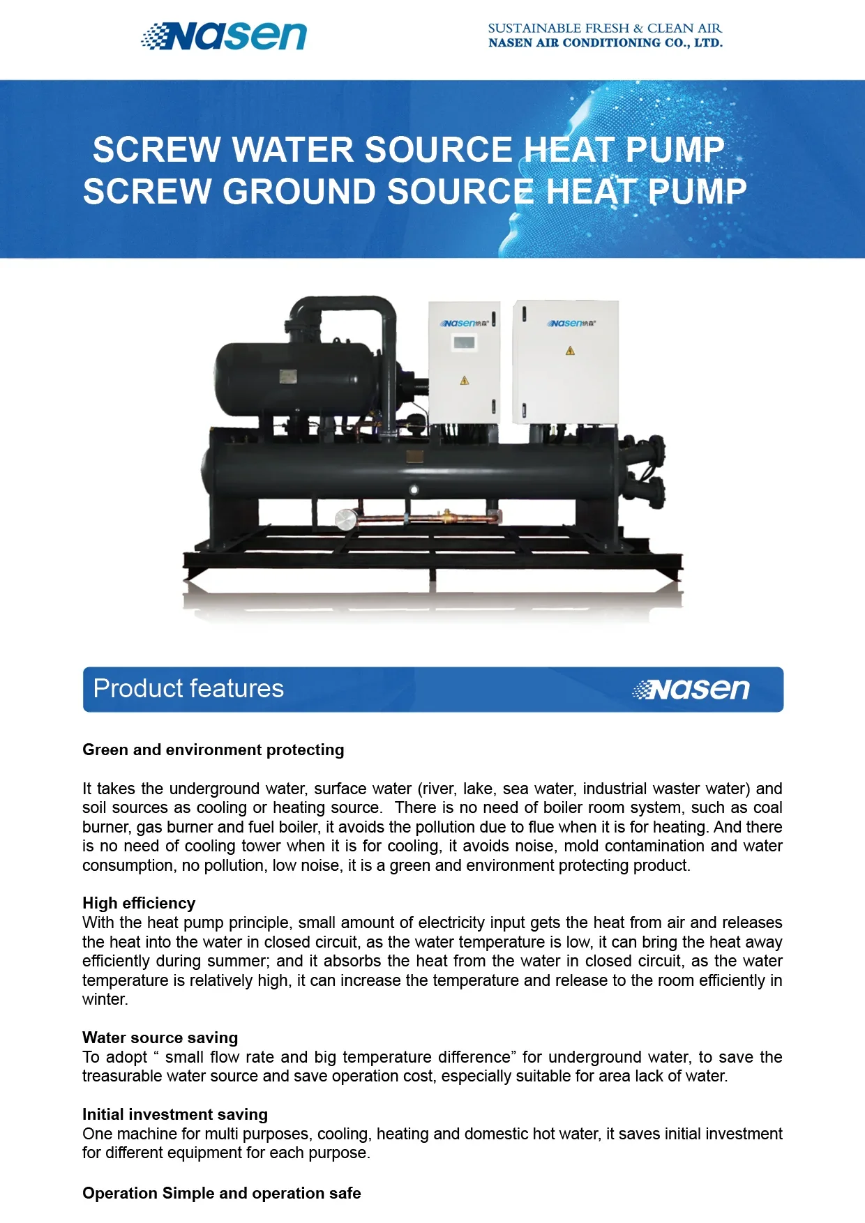 Ground Source Heat Pump, 290kW, 2400kW, NASEN - detail 2