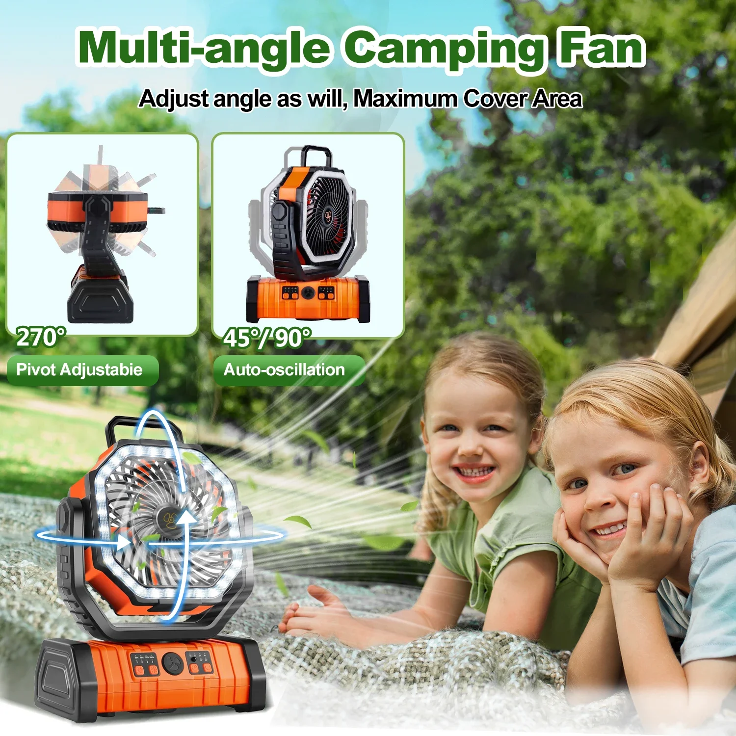 Ventilador Camping Fan, F6, 20000mAh, Portable, LED - detail 8