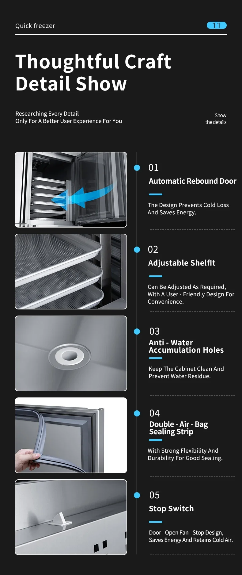 Blast Freezer, 10-Tray, Stainless, Steel - detail 20