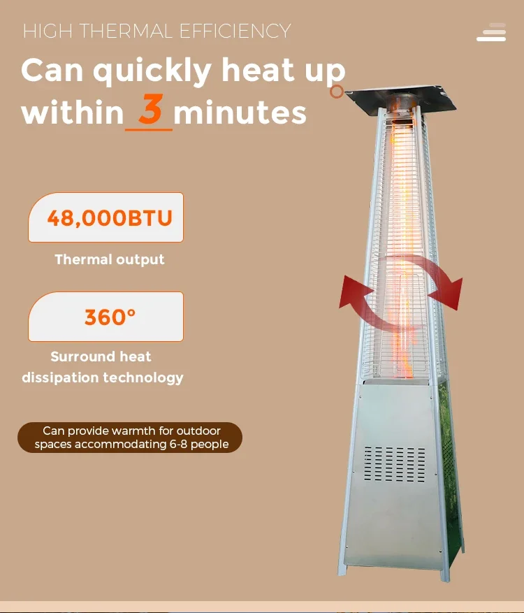 Pyramid Propane Heater, Stainless, Steel, 48000, BTU - detail 6