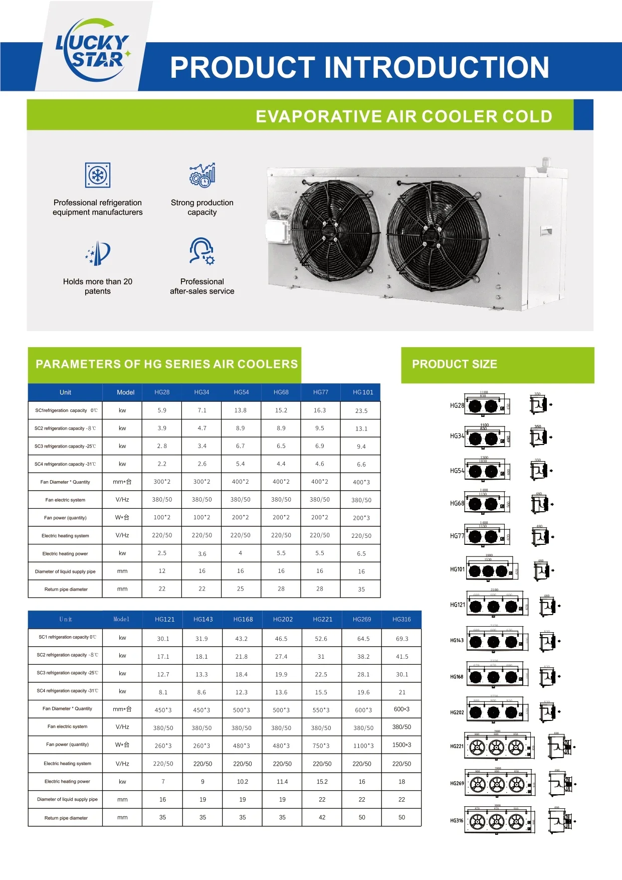 Aluminium Air Cooler, 12HP, 220V, Electric - detail 8