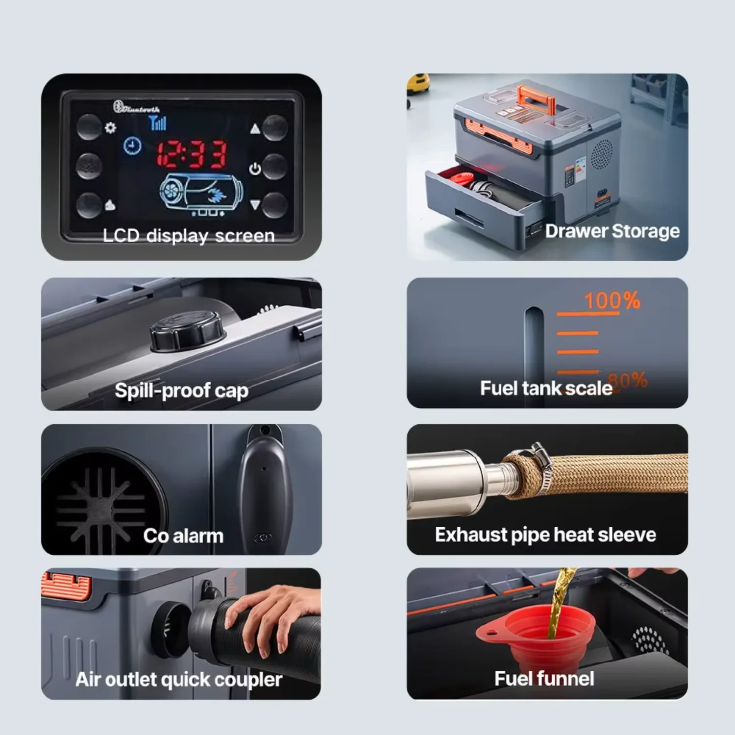 All-in-one Diesel Air Heater, 8KW, APP, 12V/24V/110V - detail 6