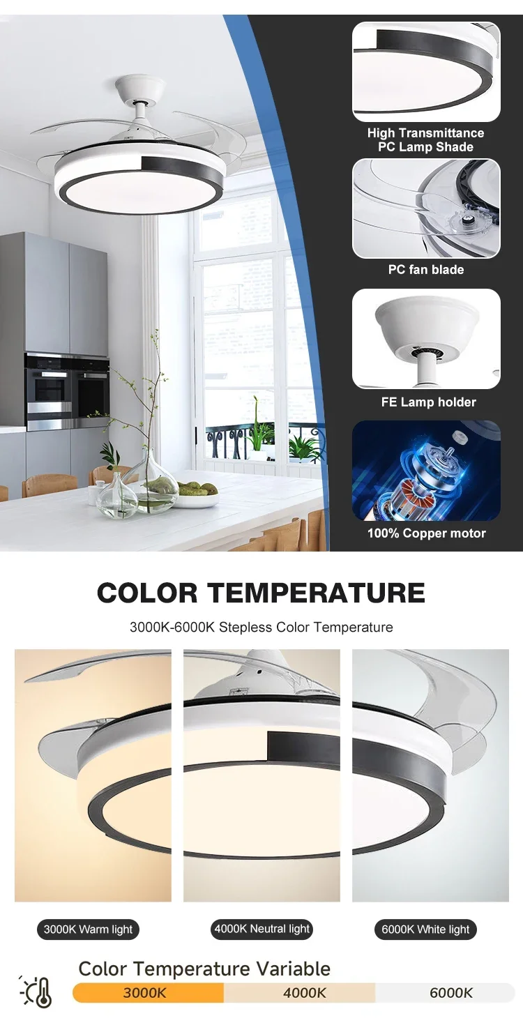 Blades Mute Motor, 42Inch, LED, Ceiling - detail 6