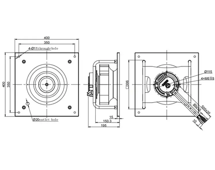 Centrifugal Fan, 280mm, Radial - detail 10