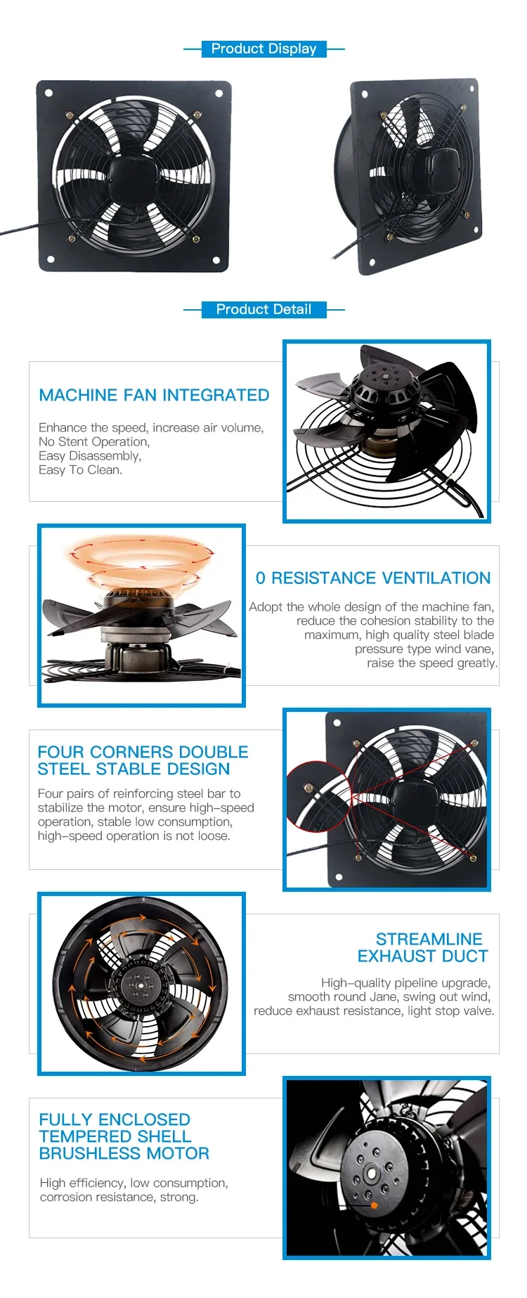 Industrial Heat Extractor, 500mm, Axial - detail 6