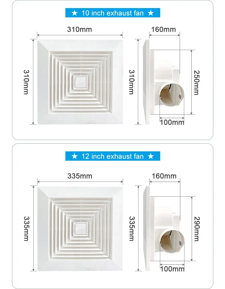 Air Suction Ventilation Fan, Ceiling, Plastic - detail 18