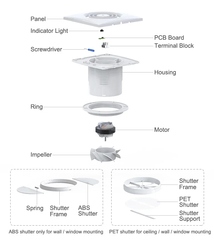 Bathroom Fan, 110V, Electric - detail 4