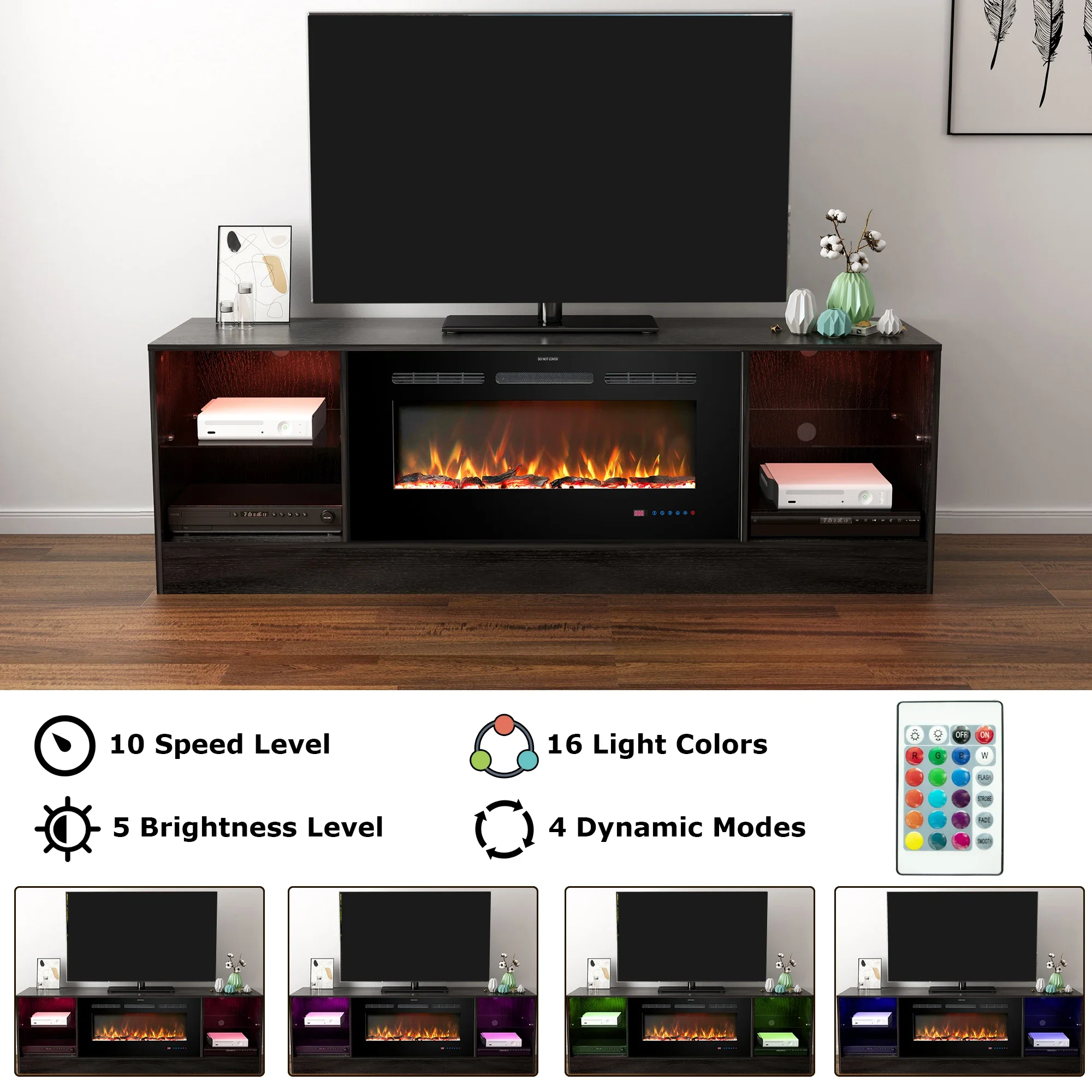Electric Fireplace, 72", 36", LED - detail 16