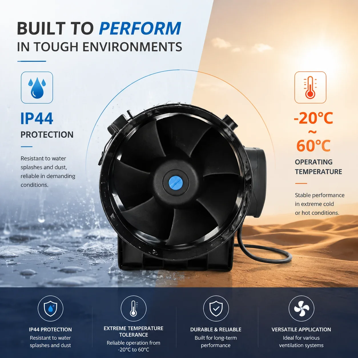 Inline Duct Fan, HVAC, 220 V, Corded Electric - detail 14