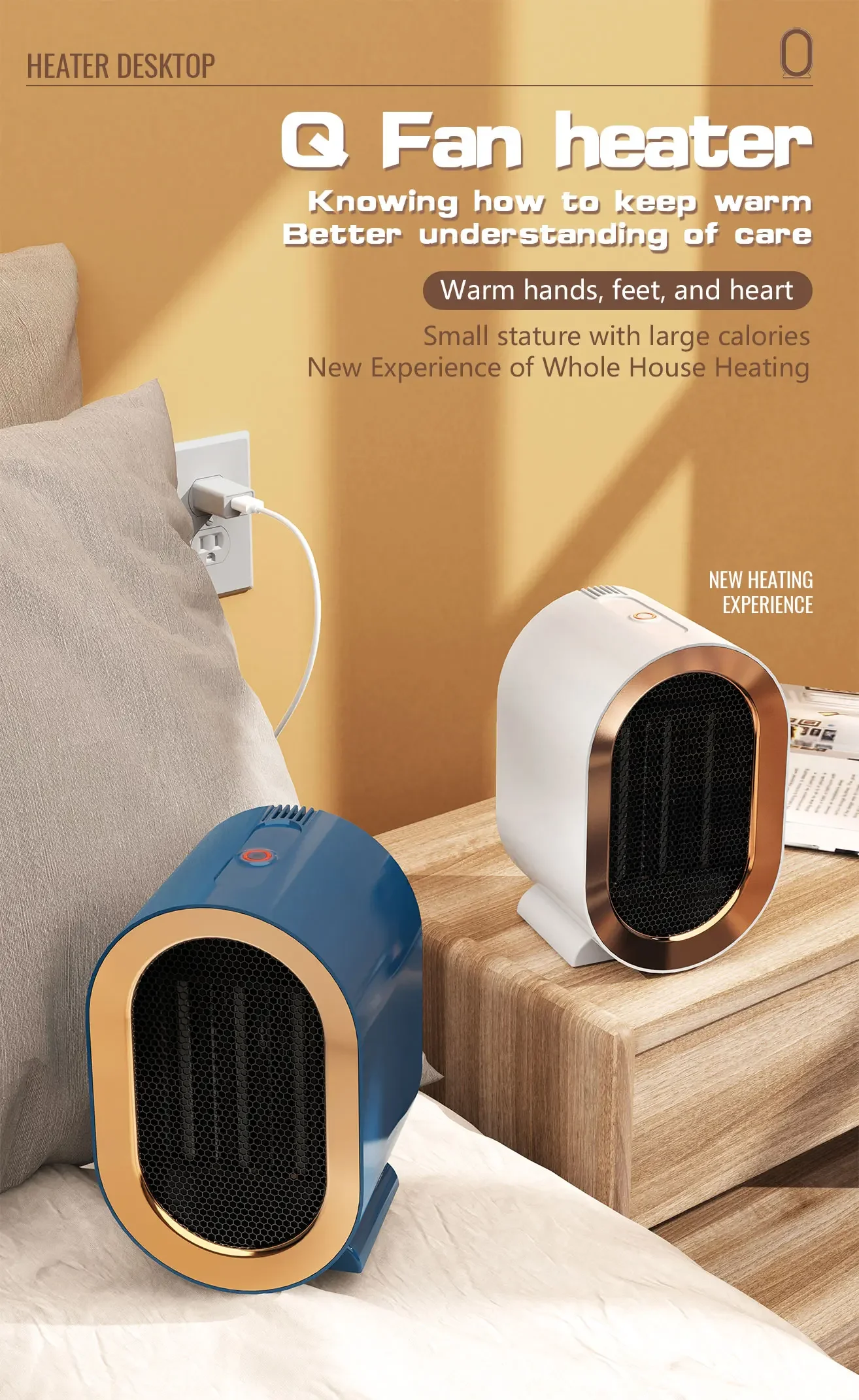 Mini Room Heater, PTC, 1200W, Portable, 220V - detail 4