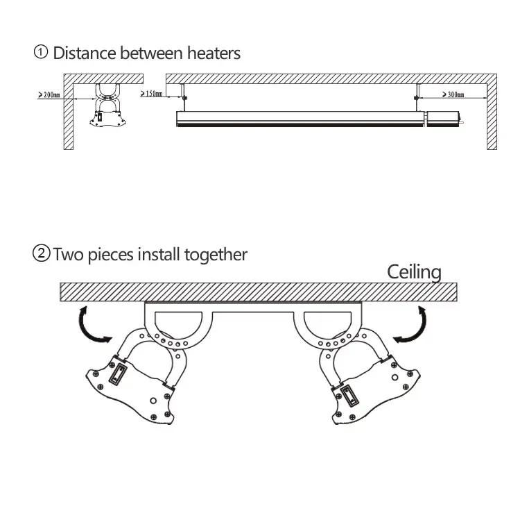 Infrared Radiant Heater, IP44, Ceiling, Wall, 1800w - detail 18