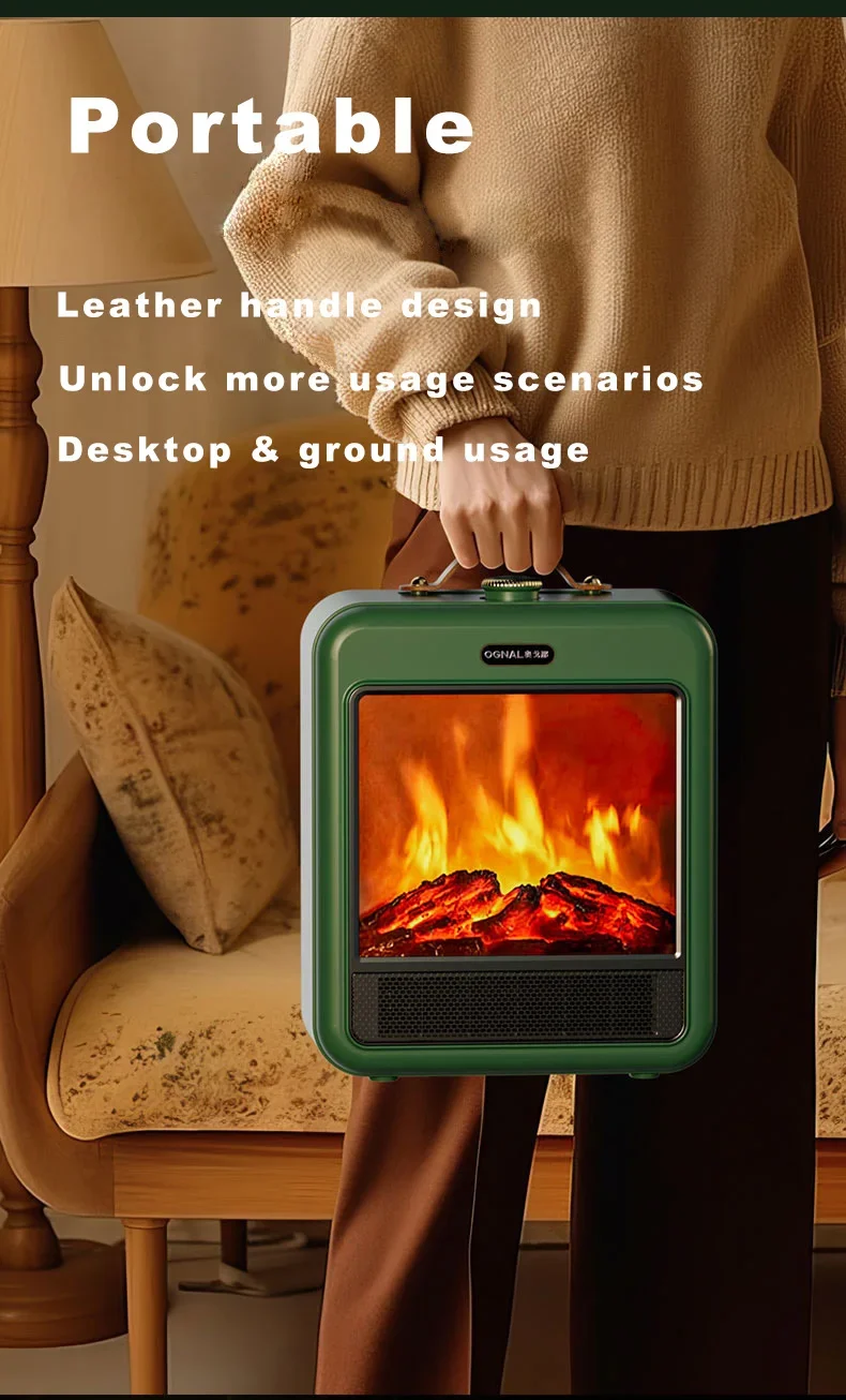 Electric Fireplace, Portable, 3D, 1700W - detail 22