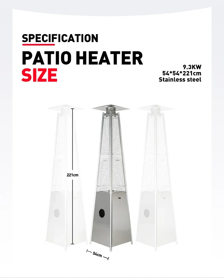 Patio Heater, Portable, 5000-13000W, Steel - detail 10