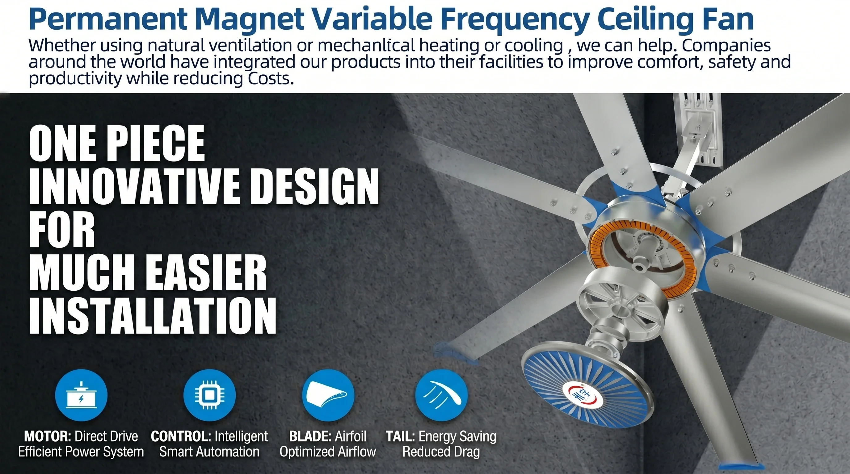 Ceiling Fan, Dia.4.2M, 500W, 14ft, HVLS - detail 12