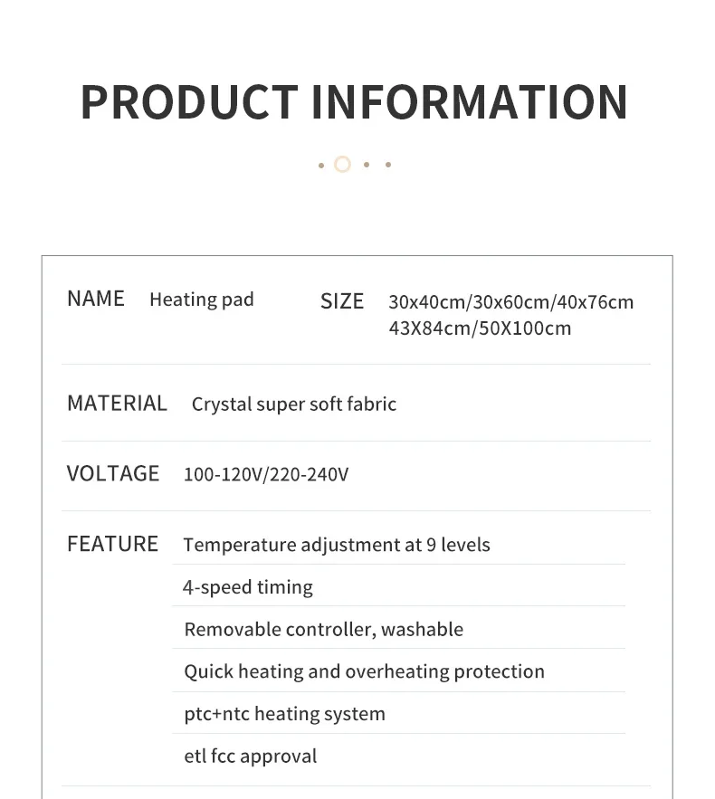 Electric Heating Pad Blanket, Crystal velvet - detail 40