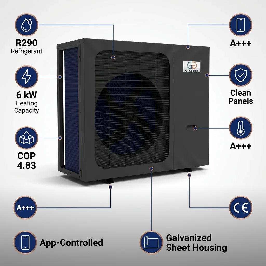 Air Heat Pump, R290, COP, GTGLOBE, JLB-6004 - detail 16