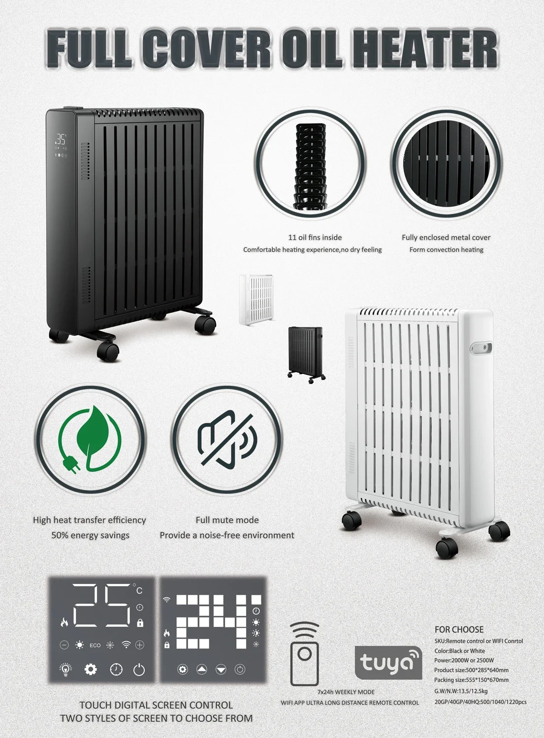 Infared Electric Oil Heater, 2500W, Portable - detail 2