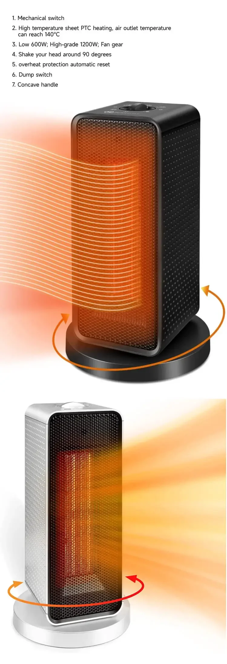 Ptc Heater, Electric, Plastic - detail 2